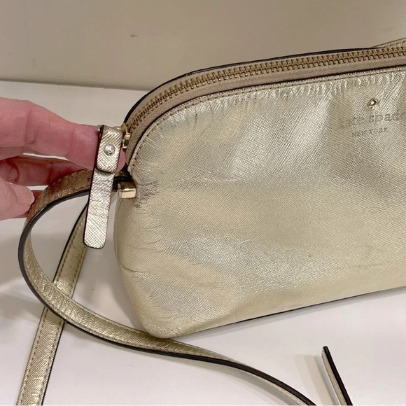 Kate Spade New York Crossbody Bag Gold & Metallic Leather - Picture 5 of 14